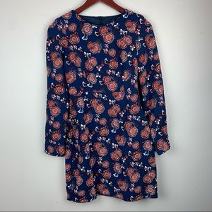 Zara Trafaluc Floral Dress Long Sleeve Small